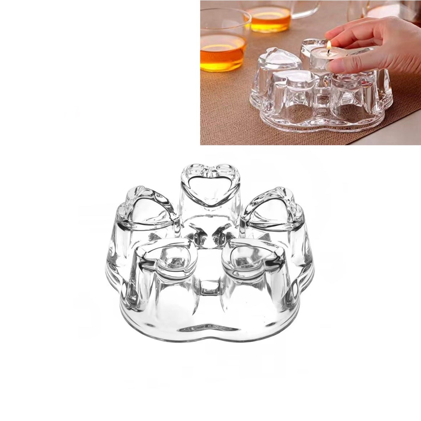KozyCup Heart Glass Tea Warmer – Candle Heated Teapot Warmer