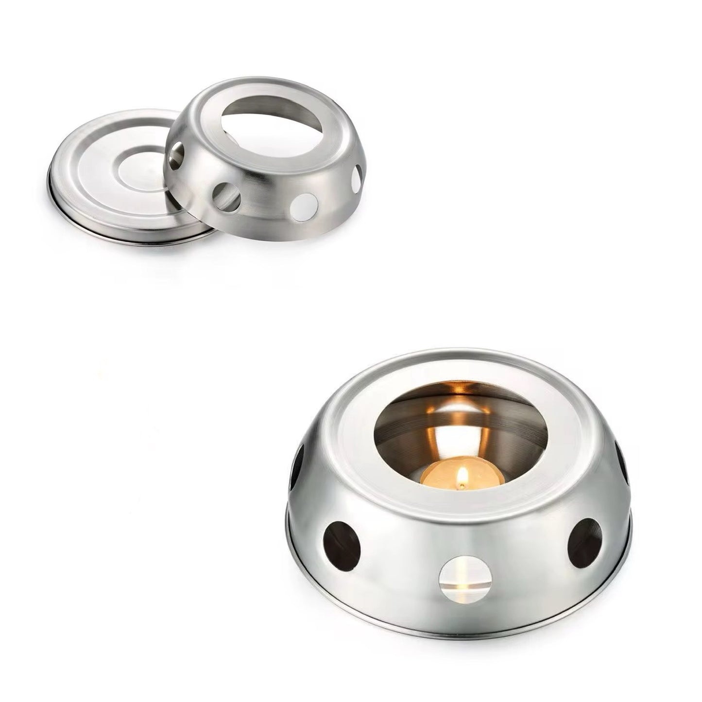 KozyCup Stainless Steel Round Tea Warmer – Candle Heated Teapot Warmer