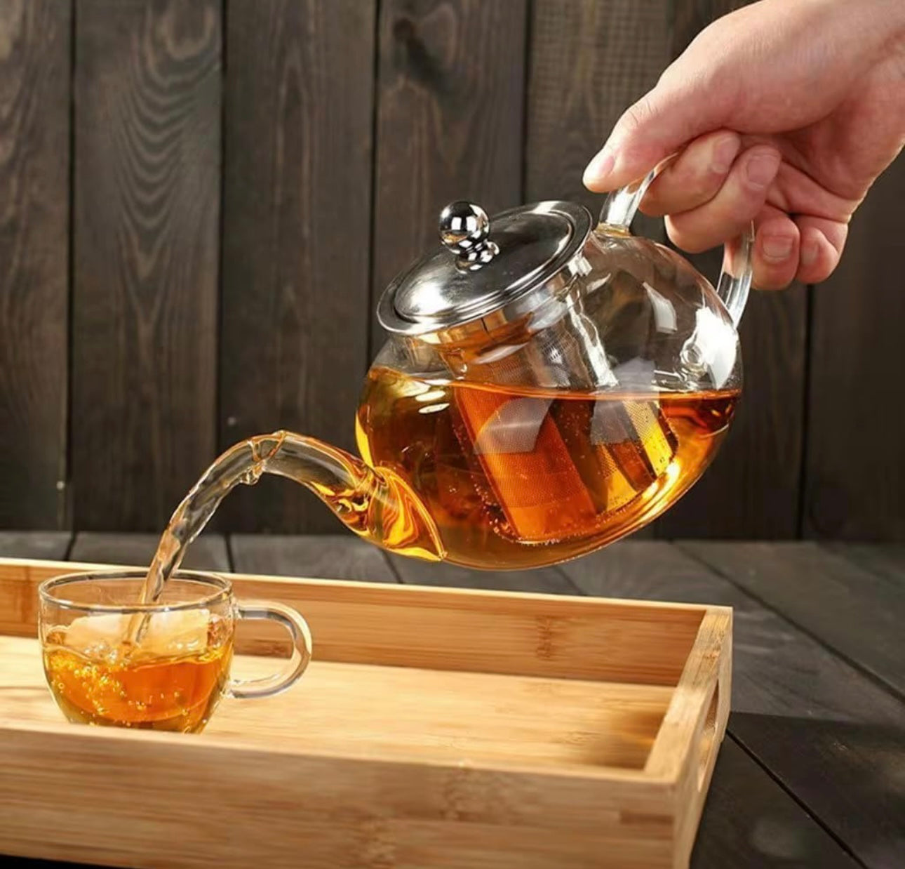 KozyCup Glass Teapot 600ml – Heat Resistant Borosilicate Glass Teapot with Infuser