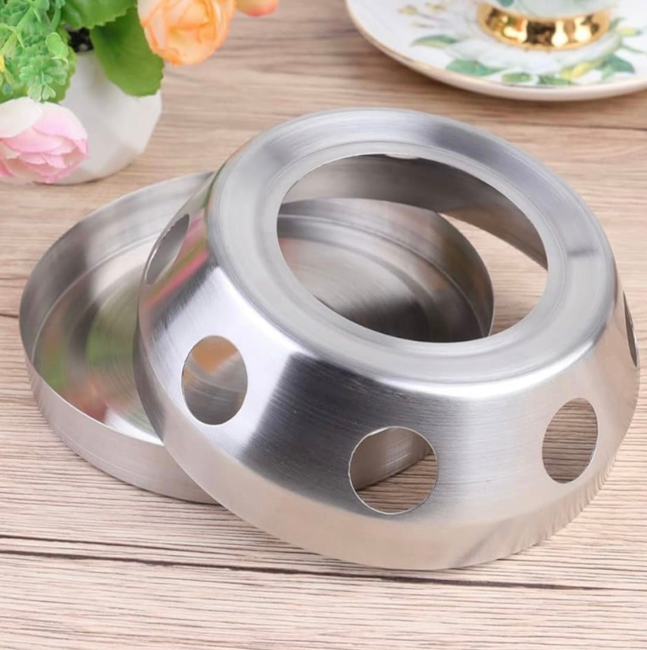 KozyCup Stainless Steel Round Tea Warmer – Candle Heated Teapot Warmer