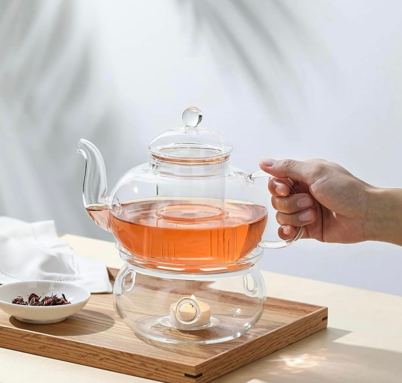 KozyCup Bowl Glass Tea Warmer – Candle Heated Teapot Warmer