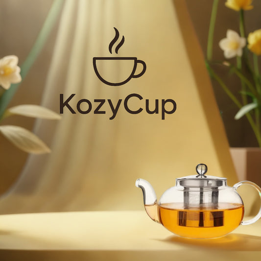 KozyCup Glass Teapot 1000ml with Infuser – Heat Resistant Borosilicate Glass Teapot